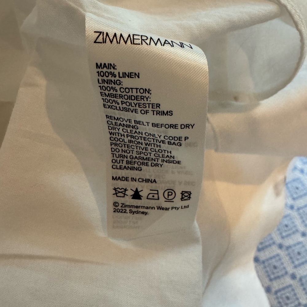 Zimmermann Jeannie Embroidered Linen Midi-Dress Size 0 - Picture 10 of 10